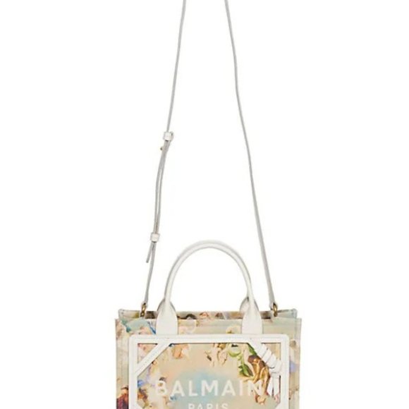 Balmain Small B-Army Sky Print Canvas Shopper - Picture 4 of 7
